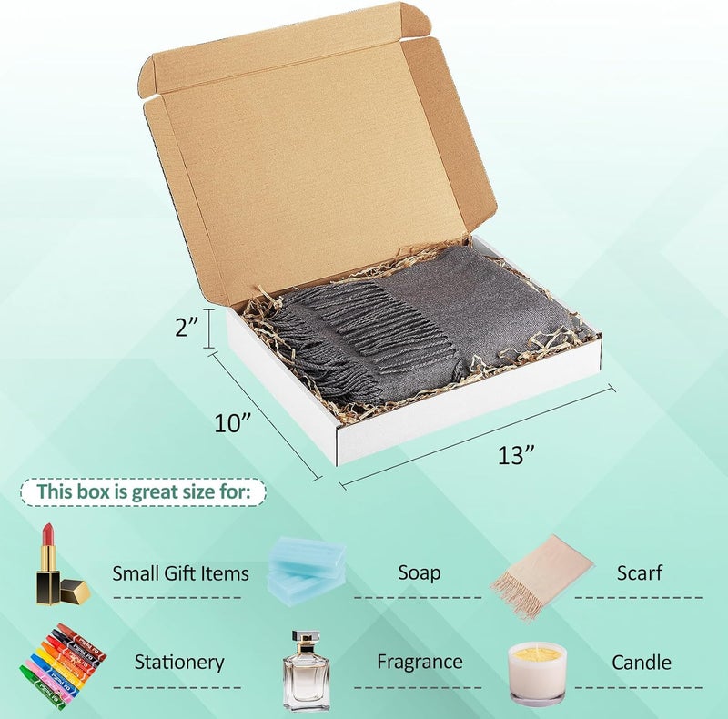 Eupako 13x10x2" White Shipping Boxes Corrugated Box Mailers 20 Pack Cardboard Shipping Boxes for Small Business, Mailing - Image 2